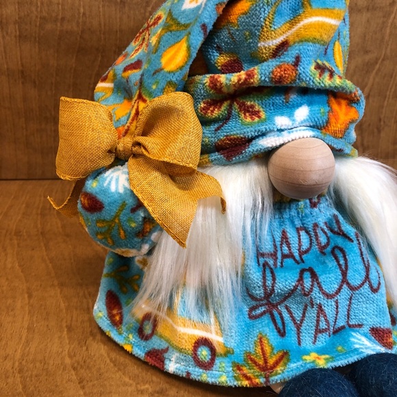 Happy Fall Gnome Felt Ball Legs Shades of Turquoise - Picture 3 of 5